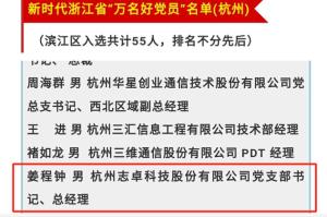 新時代浙江省萬名好黨員-姜程鐘